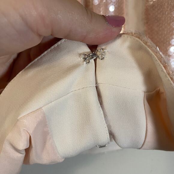 Cinq à Sept Blush Pink & Cream Rina Cropped Sequin Blazer Jacket Sz 6 - Picture 6 of 11